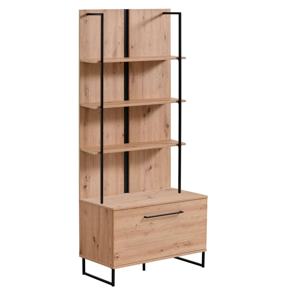 libreria moderna con 4 mensole e un'anta cm 85x42x191 5 h - ZENWOOD