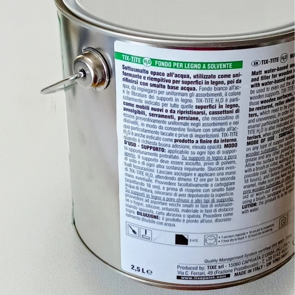 Tixe tix-tite h₂o 2,5 fondo primer bianco opaco per muro e legno base acqua