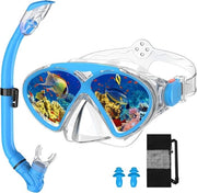 Divertenti occhiali da immersione per bambini con protezione nasale - visuale panoramica 180 gradi HD - anti-condensazione e impermeabile
