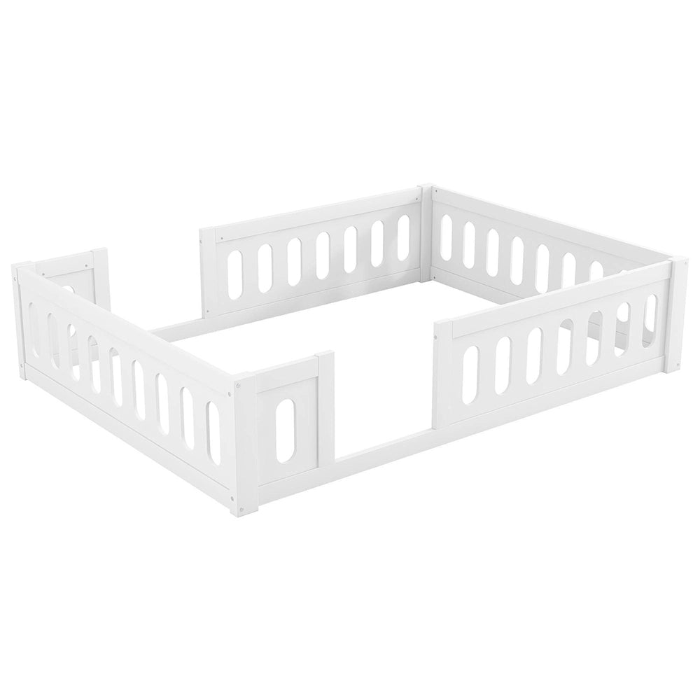 Letto 140x200cm in legno - Xylo - piattaforma con barriera bianco