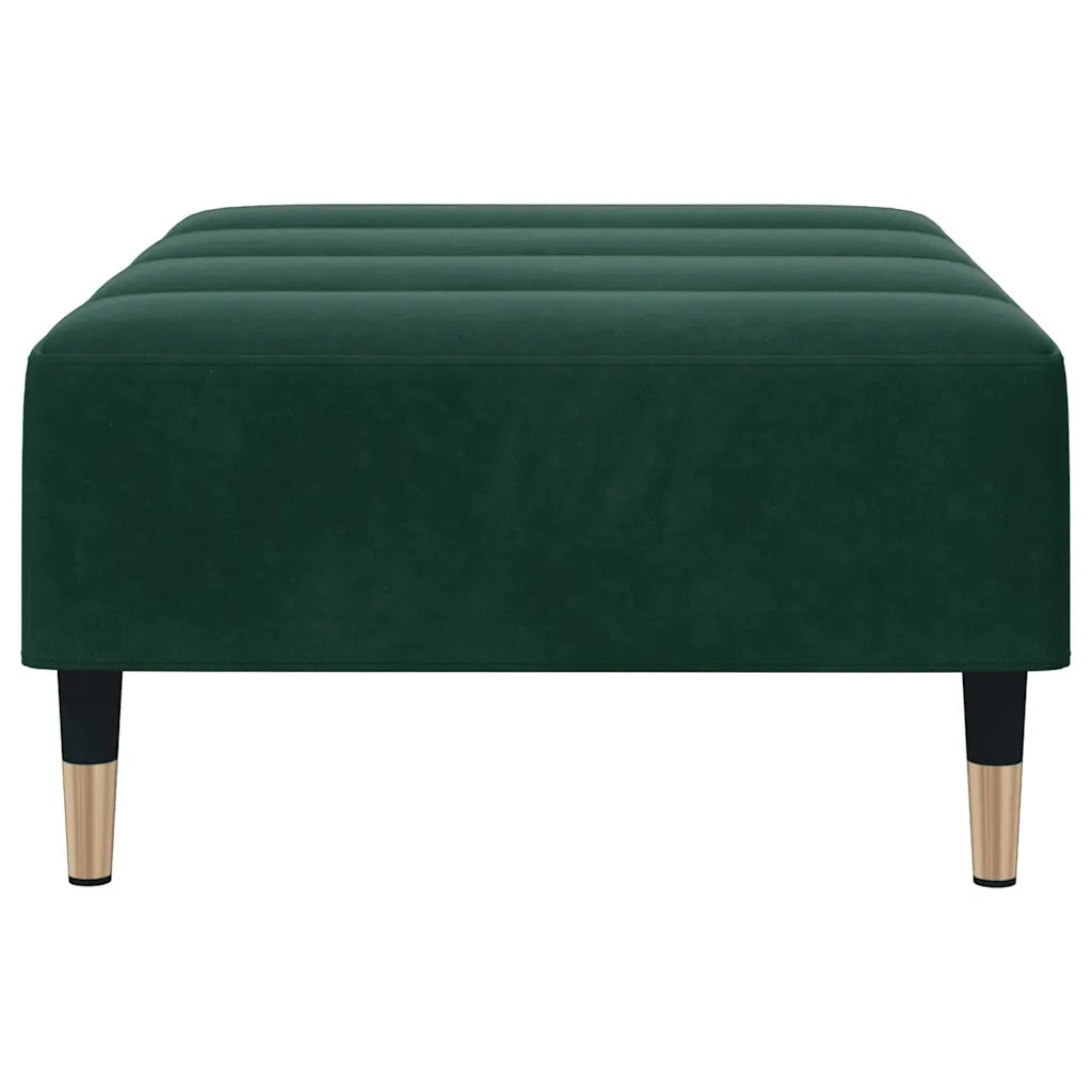 Poggiapiedi Verde Scuro 77x55x31 cm in Velluto