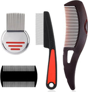 Set di 4 pezzi di spazzola per capelli con denti sottili in acciaio inossidabile per uomo donna - rimuove la lanugine e la sporcizia