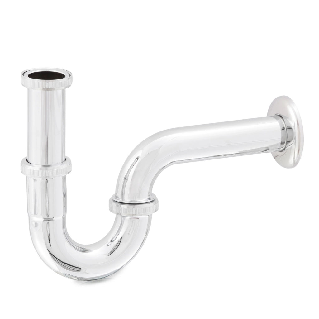 Sifone di scarico universale "a P" per bidet in ottone cromato | Adria