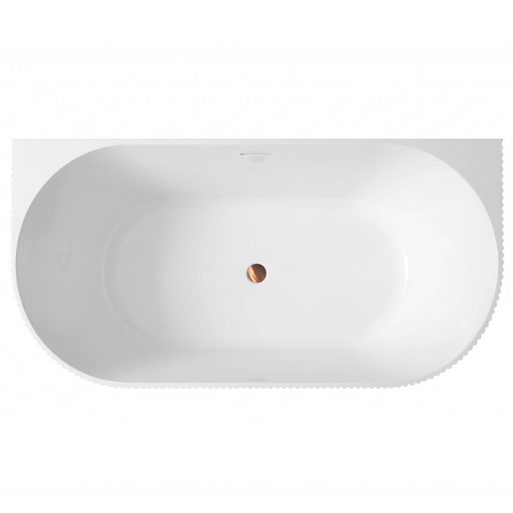 Vasca Bagno A Parete Veneta 170cm Copritappo oro spazzolato