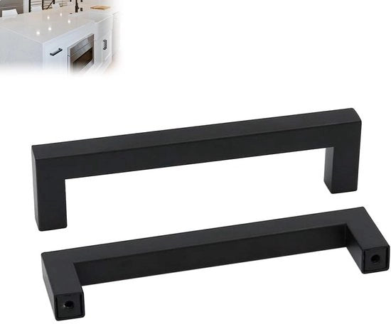 Maniglioni in Alluminio di Alta Qualità - 2 Pezzi - Installazione Facile - Disegno Moderno - Foro Centrale 128 mm - Maniglie per Porte