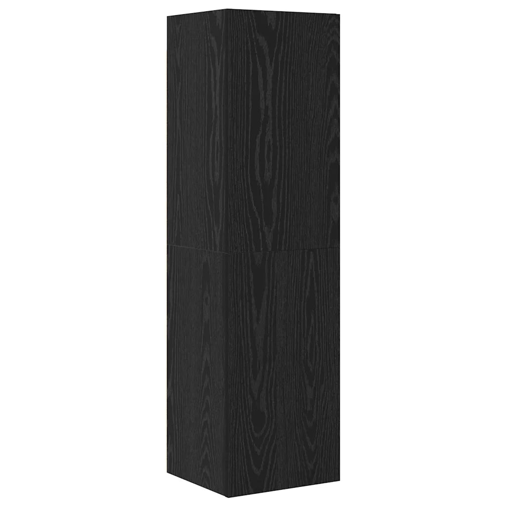 Mobile TV da Parete 4 pz-Set di 4 Mobile TV a Muro-Credenza TV Rovere Nero Legno multistrato 184935