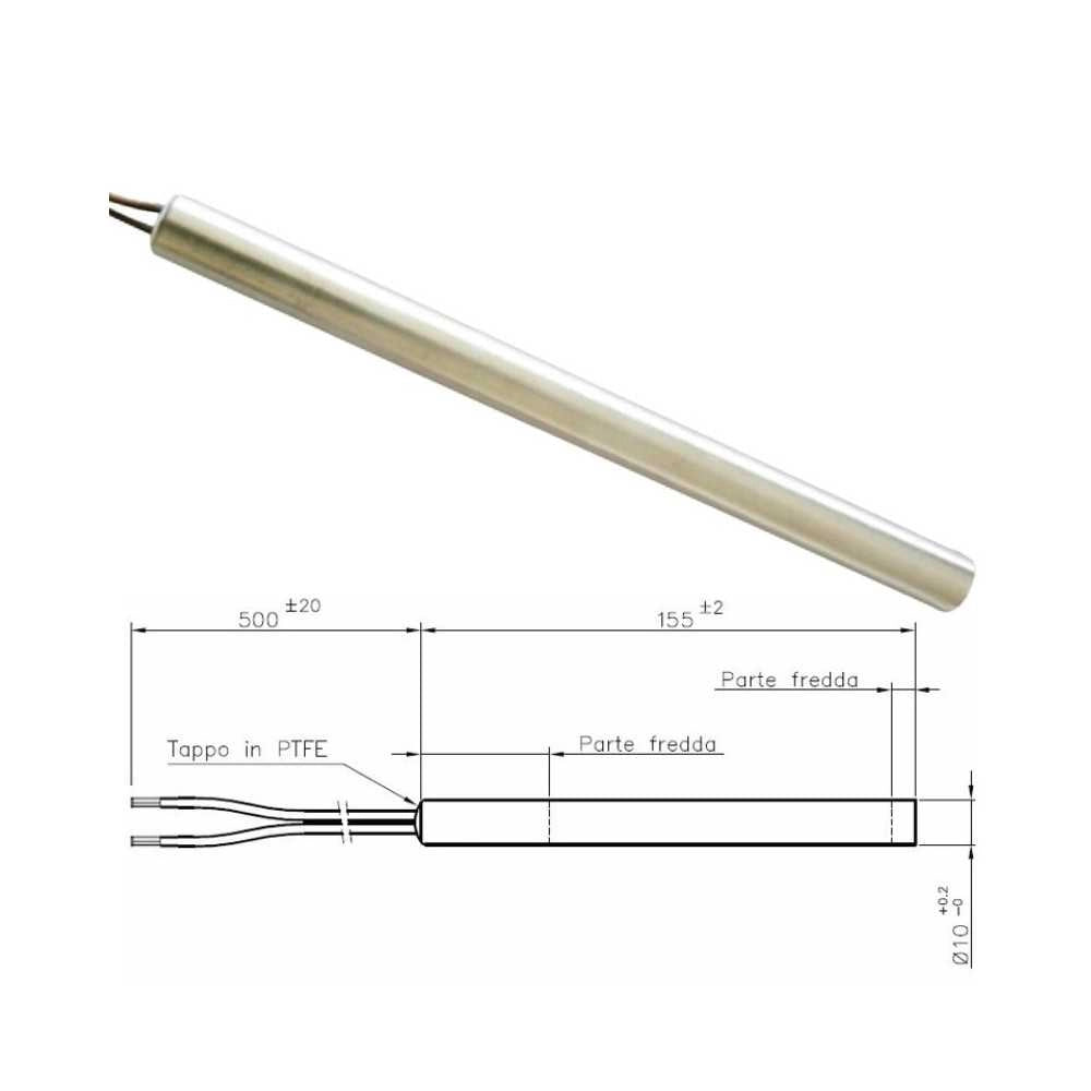 Resistenza Candeletta Stufa a Pellet 10mm 300W 155mm EXTRAFLAME DAL ZOTTO TMC ra - UNIVERSALE