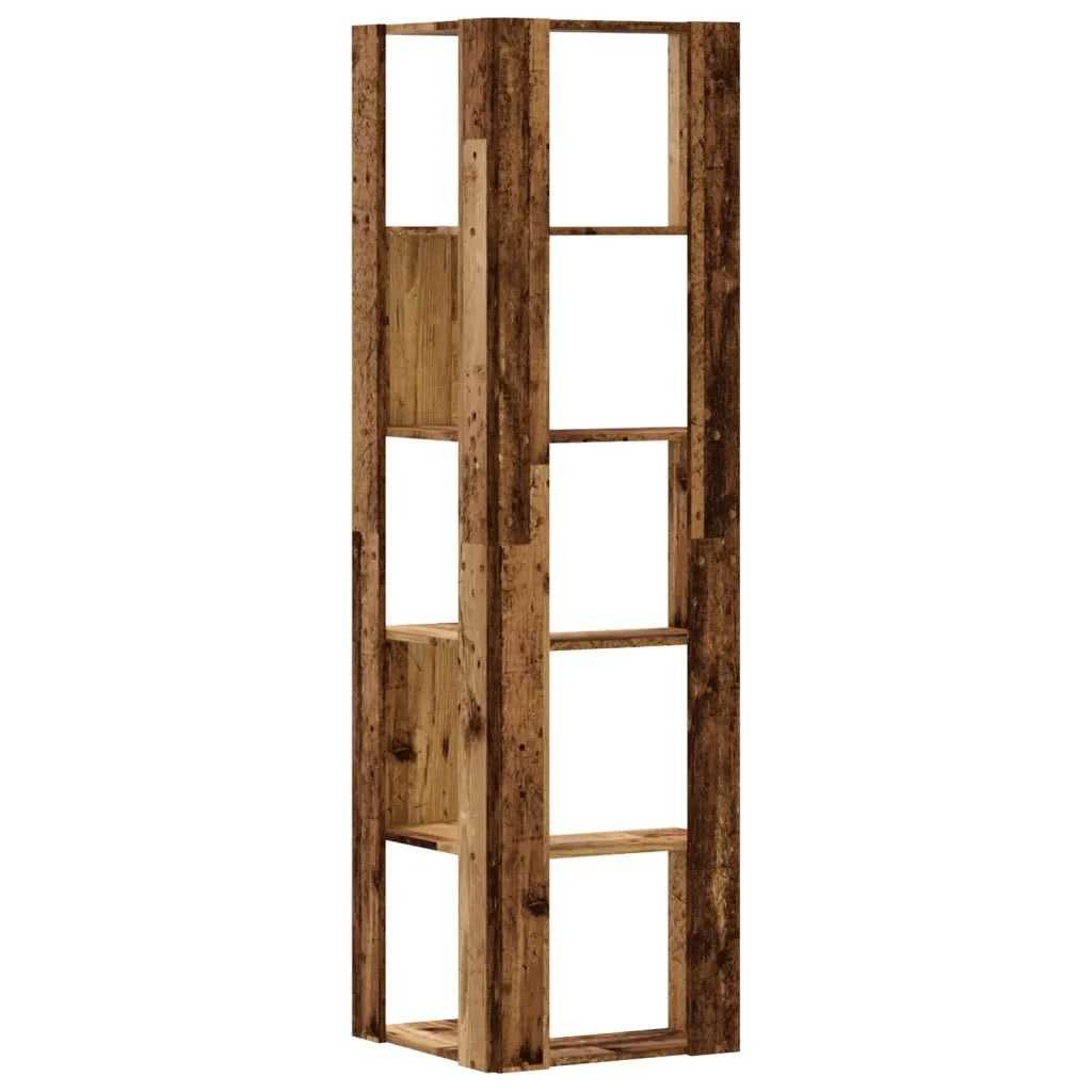 Libreria Angolare 5Ripiani Legno Vecchio 50x50x179 cm Legno 852589