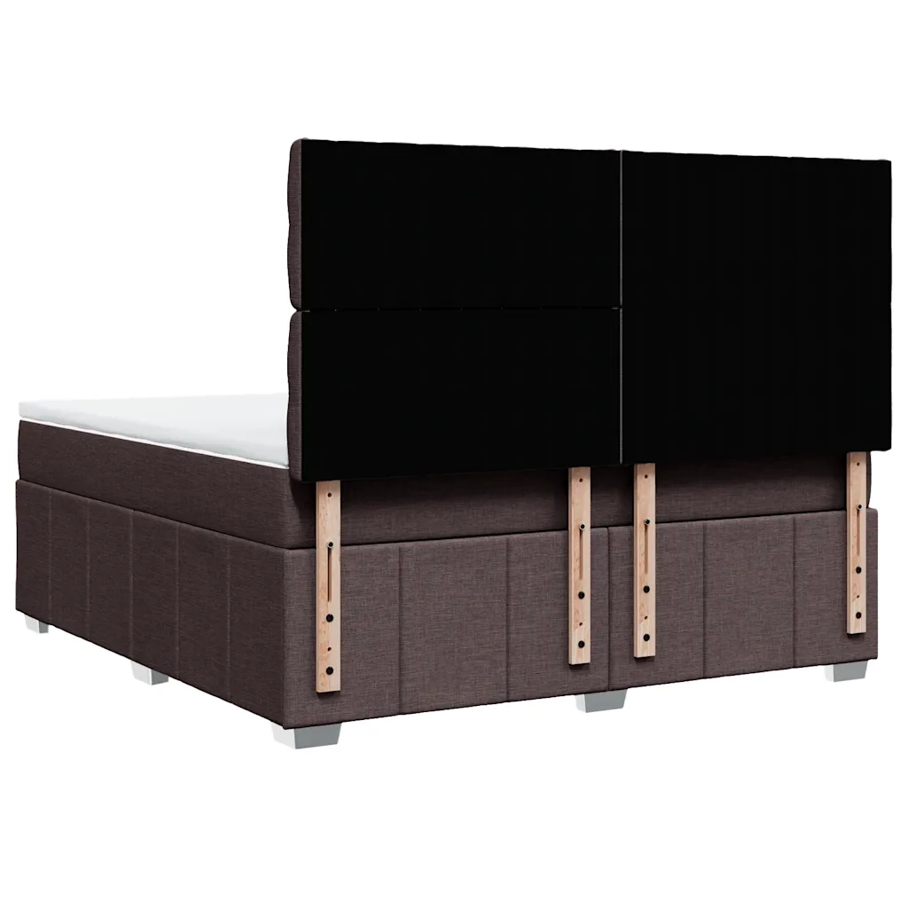 vidaXL Giroletto a Molle con Materasso Marrone Scuro 180x200cm Tessuto