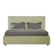 Letto matrimoniale con rete imbottito 160x200 microfibra tè verde Mika