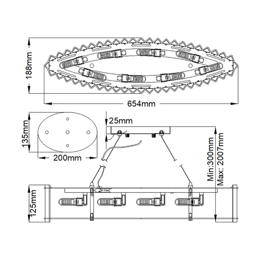 Lampadario cristallo cromato Crystal Skye 8xG9 Kichler