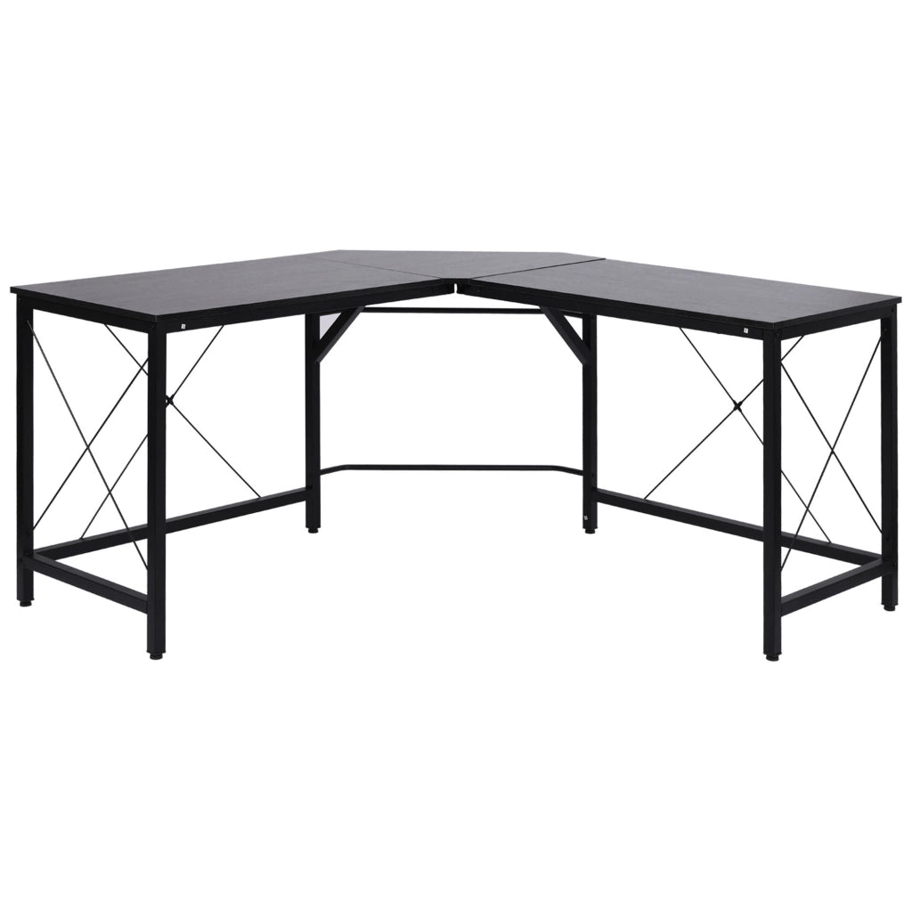 Scrivania Angolare Moderna con Struttura in Metallo ¨C Zephmum ¨C 150x150x76 cm Nero