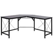 Scrivania Angolare Moderna con Struttura in Metallo ¨C Zephmum ¨C 150x150x76 cm Nero