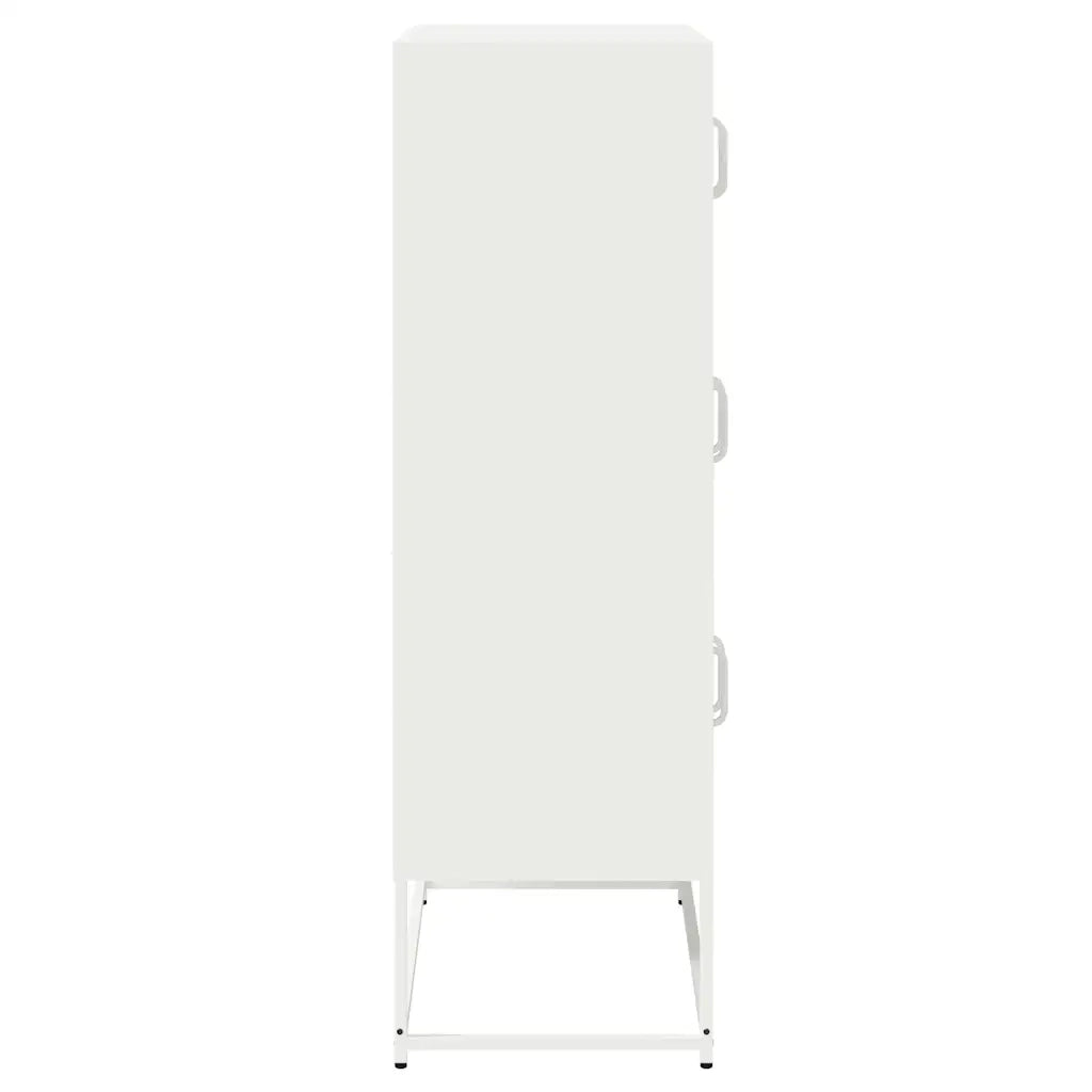 Credenza-Buffet-Armadio da cucina Bianca 68x39x123 cm in Acciaio 905861