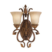 Applique Contemporanea Sonoma Valley Acciaio Marrone Antico Vetro 2 Luci E27