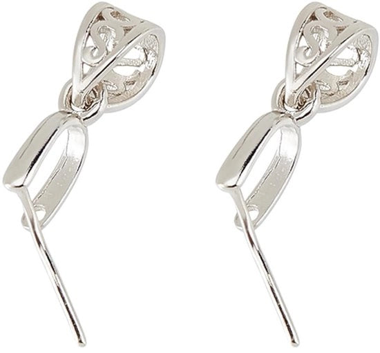 Connettori a molla in argento sterling 925 - 2 pezzi - diametro 3,5x4,5 mm