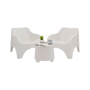 Salottino Outdoor Cormons, set Salotto da Esterno 2 Posti Made in Italy, Bianco