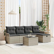 Set Divano da Giardino 6 pcs Grigio chiaro polyrattan 3358871