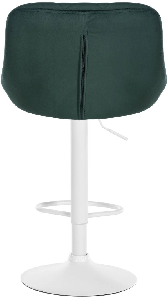 Sgabello da bar Lazio Velvet Verde scuro,bianco