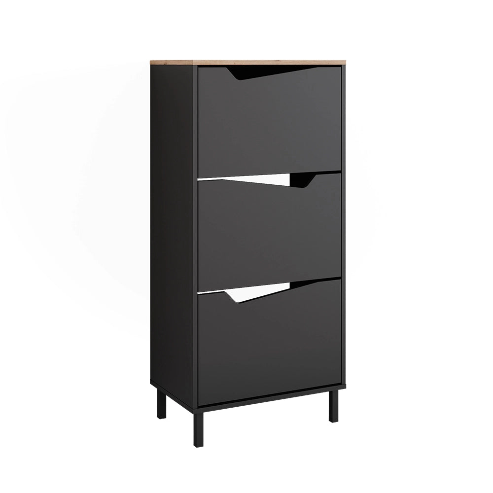 Vicco Scarpiera da ingresso Antracite/Artisan 60 x 129.5 cm con 3 scomparti