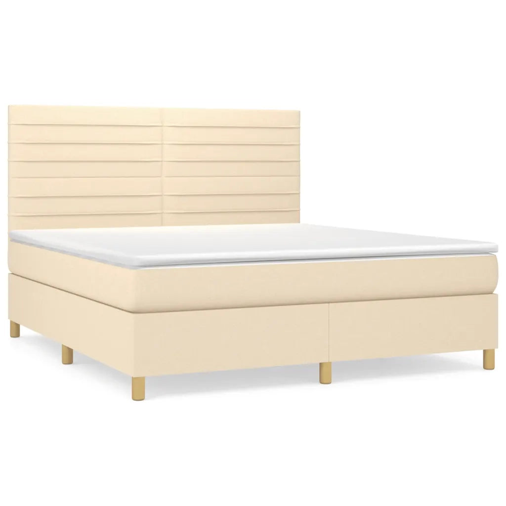 Giroletto a Molle con Materasso Crema 160x200 cm in Tessuto 3142430