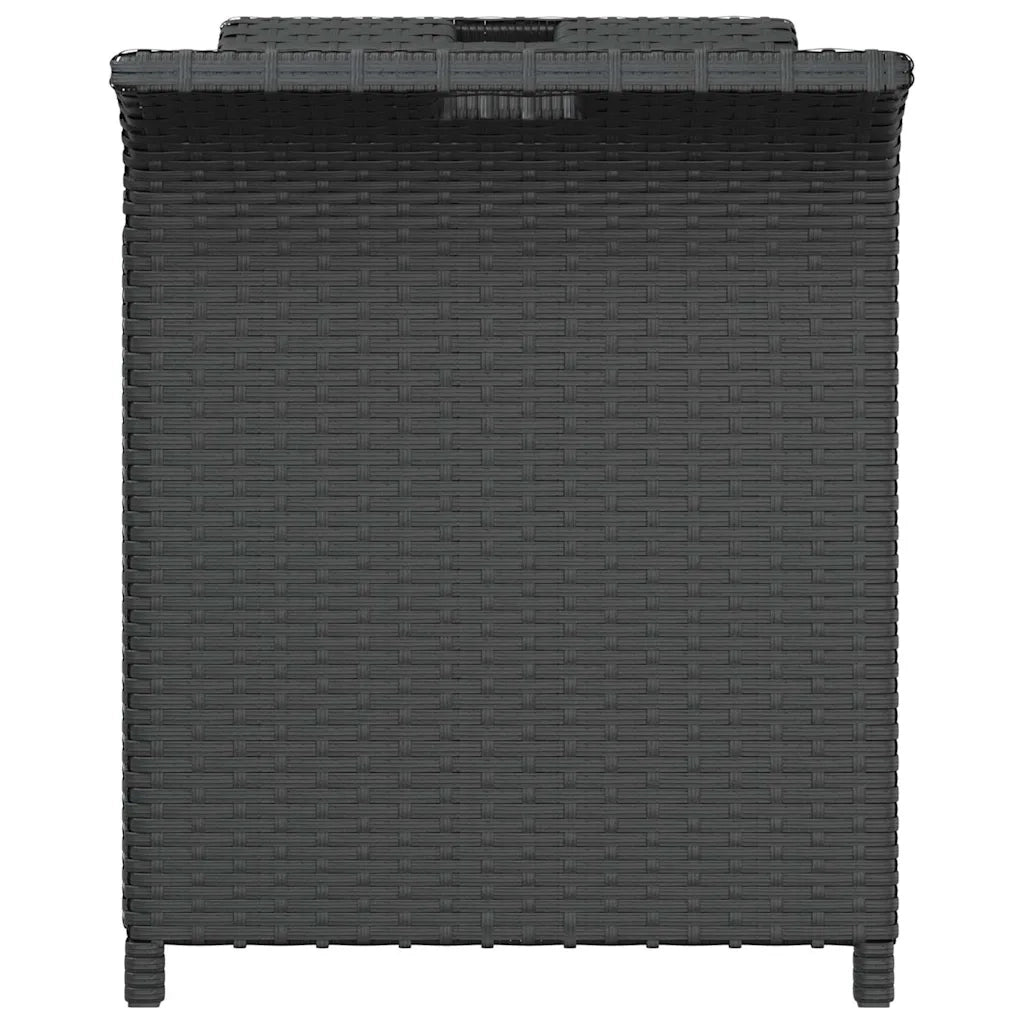 Panchina da Giardino | Panca da Giardino con Cuscino Nero 116x46x57 cm in Polyrattan