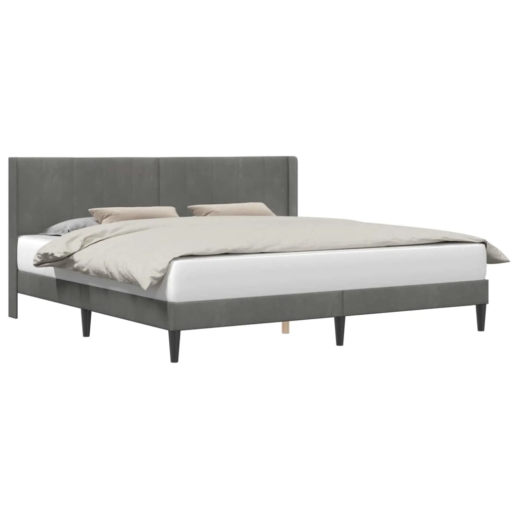 Struttura del letto Grigio Scuro 200 x 200 cm Velluto