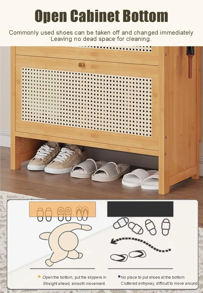 scarpiera Scarpiera in plastica in rattan, scarpiera per bicchiere, scarpiera da corridoio in un unico pezzo per interni ed esterni, organizer per scarpe ribaltabile, scarpiera da ingresso, doppi