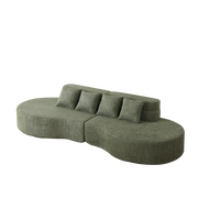 Divano modulare 2 pezzi - con struttura in schiuma e configurazione flessibile - chenille verde