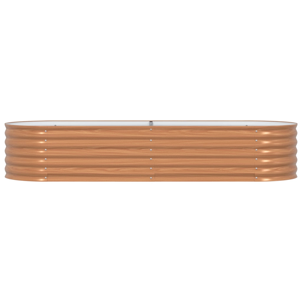 Letto da Giardino Rialzato Marrone Effetto Legno 240x80x44 cm Acciaio