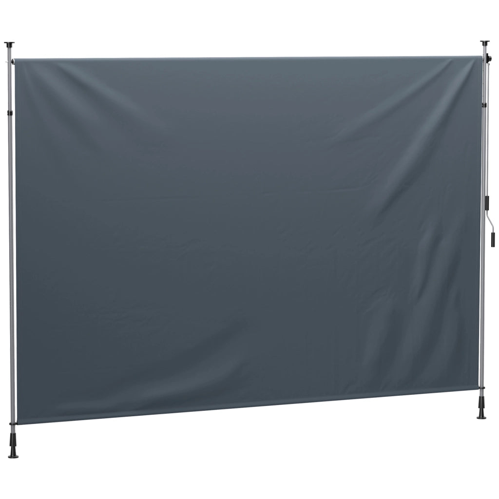 Tenda da sole a bracci pieghevoli con manovella ¨C zephmum ¨C Grigio scuro 350 cm