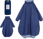 Reggisole impermeabile per donne - poncho impermeabile leggero con cappuccio e maniche - abbigliamento impermeabile pieghevole - giacca a vento con tasca - stile lungo