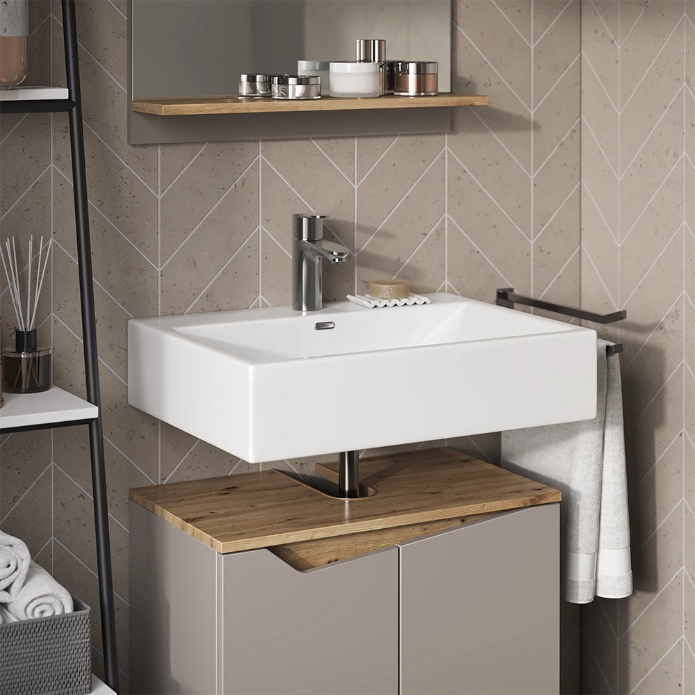 Vicco Mobile sottolavabo per bagno Grigio 60 x 57.5 cm con 2 porte