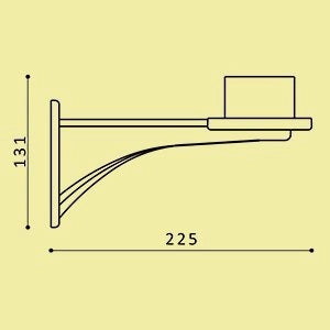 BRACCIO PER LAMPADE FINO A 300MM COLORE NERO