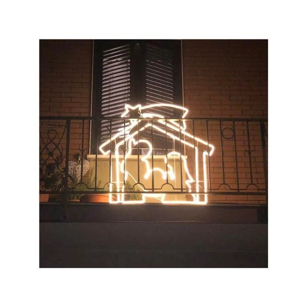 Decoro lotti 40472 sagoma presepe neon bifacciale