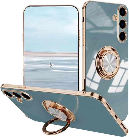 Hoesa smartphone ultralight schokbestendig con standard per anello, grigio