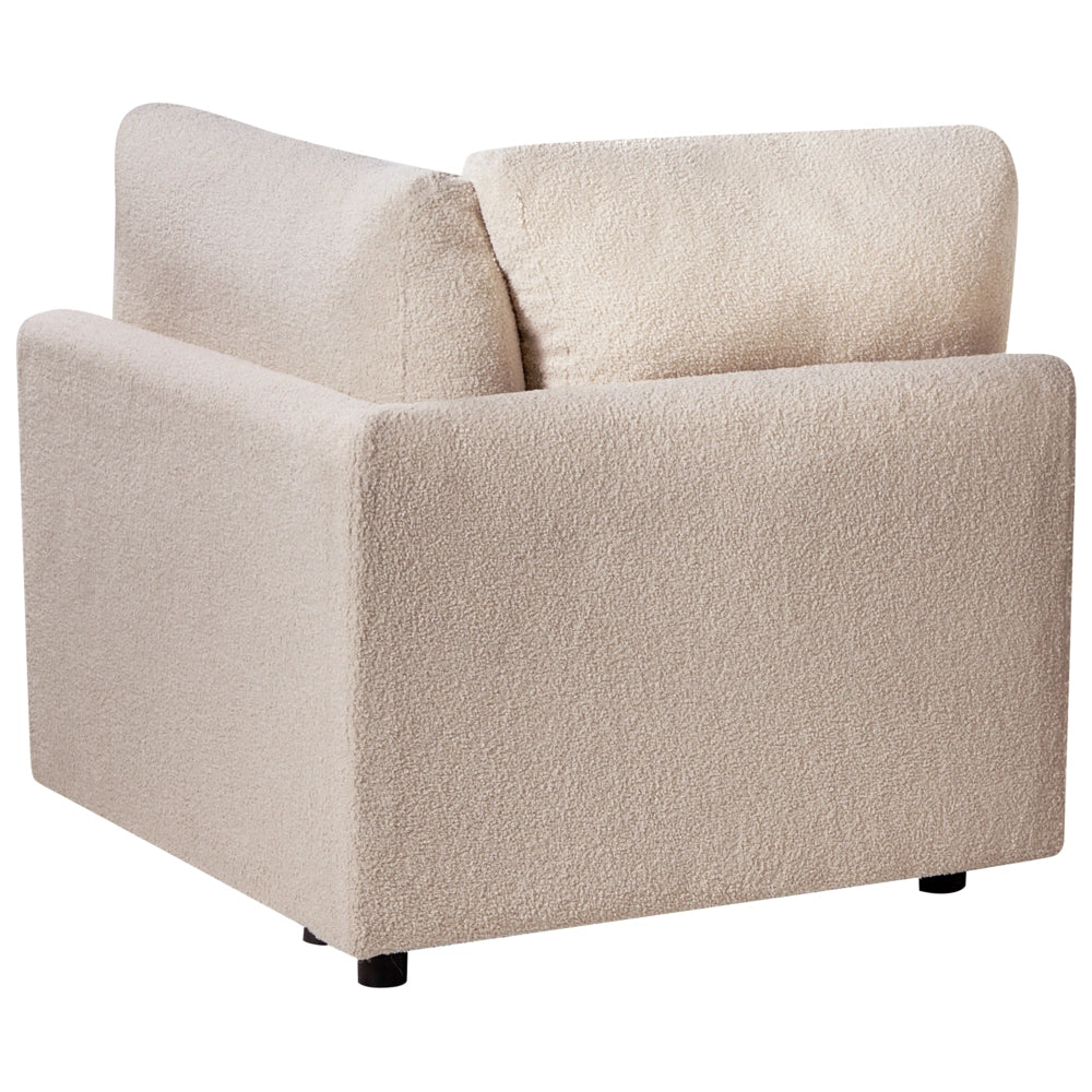 Modulo angolare sinistro Rivestimento in bouclé beige Divano a 1 posto Sezione Soggiorno in stile moderno