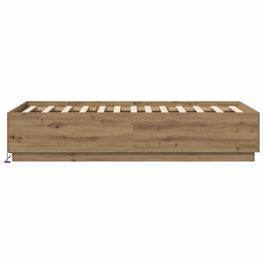 Letto con LED con strisce LED Rovere Artigianale 80 x 200 cm 3429572