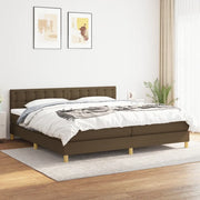 Giroletto a Molle con Materasso Marrone Scuro 200x200cm Tessuto cod mxl 58040