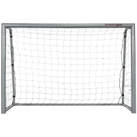Porta da Calcio Grigia 180x120x60 cm con Viti e Picchetti inclusi, in PE e Metallo