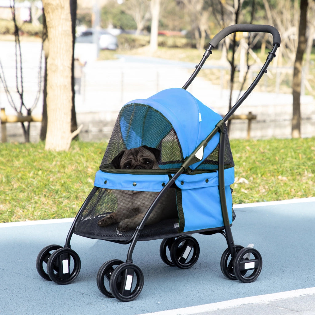 Carrello per Cani ¨C zephmum ¨C Blu/Nero 82x47x97 cm