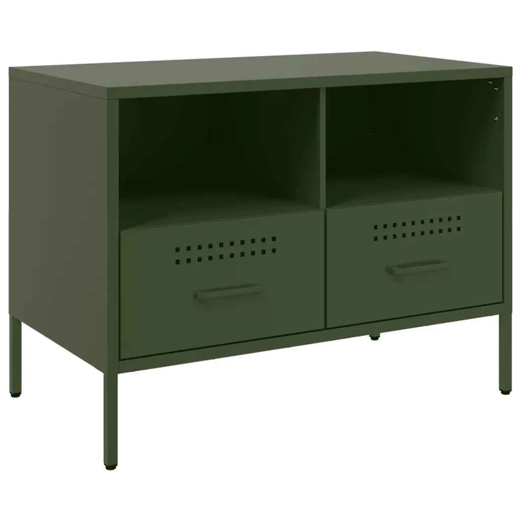 Mobili TV 2pz Verde Oliva 68x39x50,5 cm in Acciaio 843051