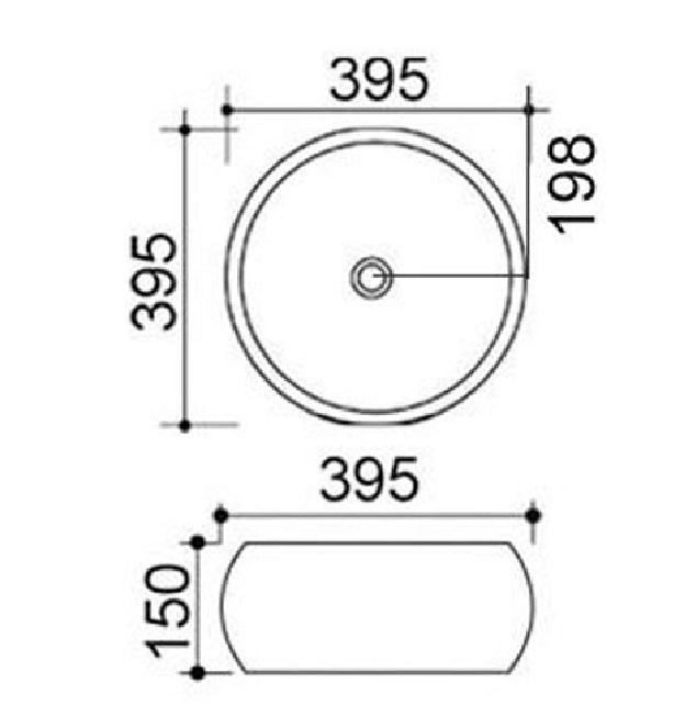Lavabo appoggio LA37 bianco dm 39.5
