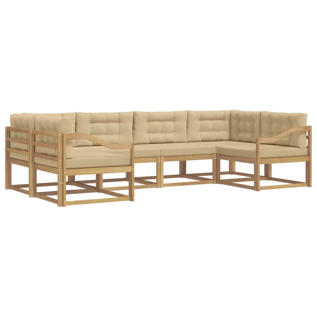 Set di divani da esterno con cuscino 6 pcs Bianco e Beige 3386952