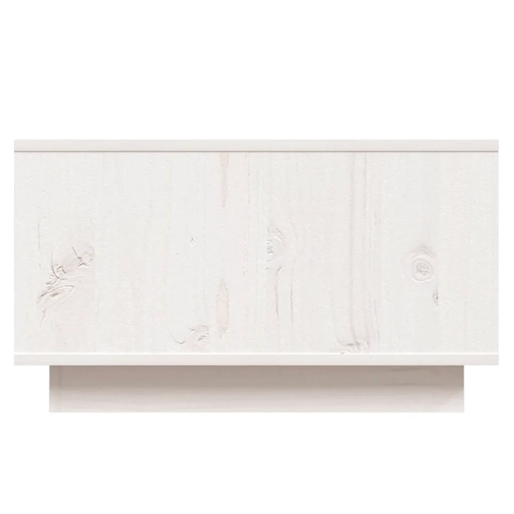 Tavolino da Salotto Bianco 55x56x32 cm Legno Massello di Pino 813406