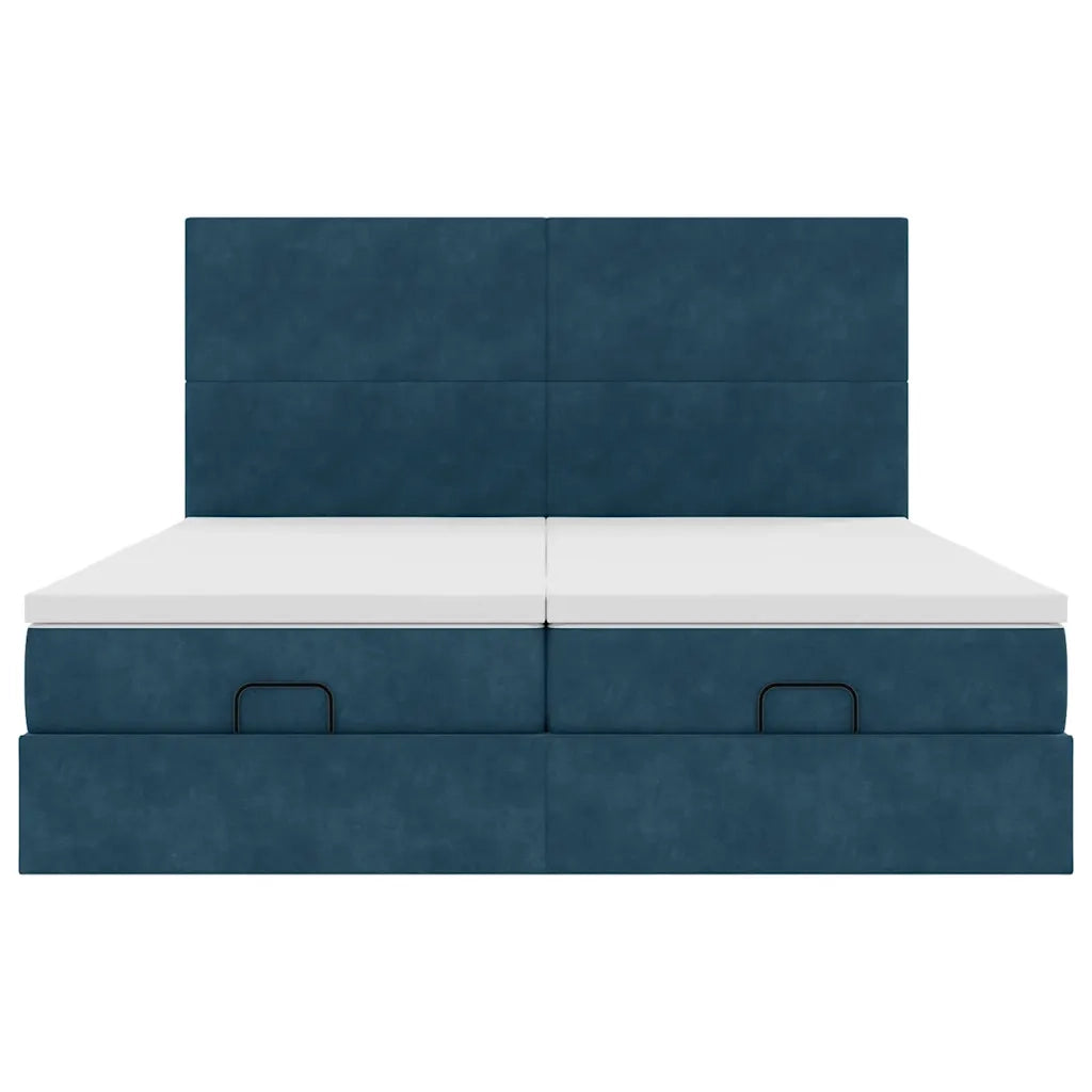 Struttura Letto Pouf con Materassi 160x200 cm Velluto 3313752
