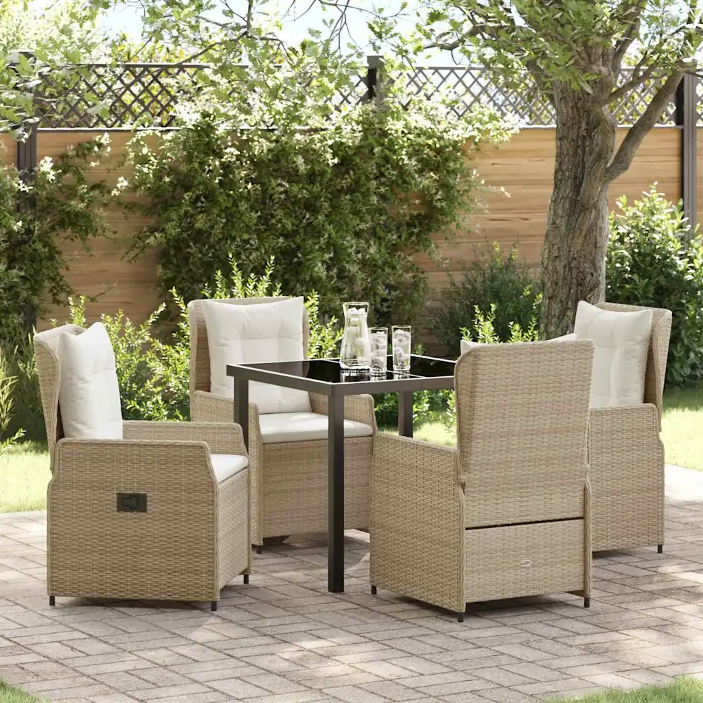 Set da Pranzo per Giardino 5 pcs Beige e Grigio Chiaro 3380968