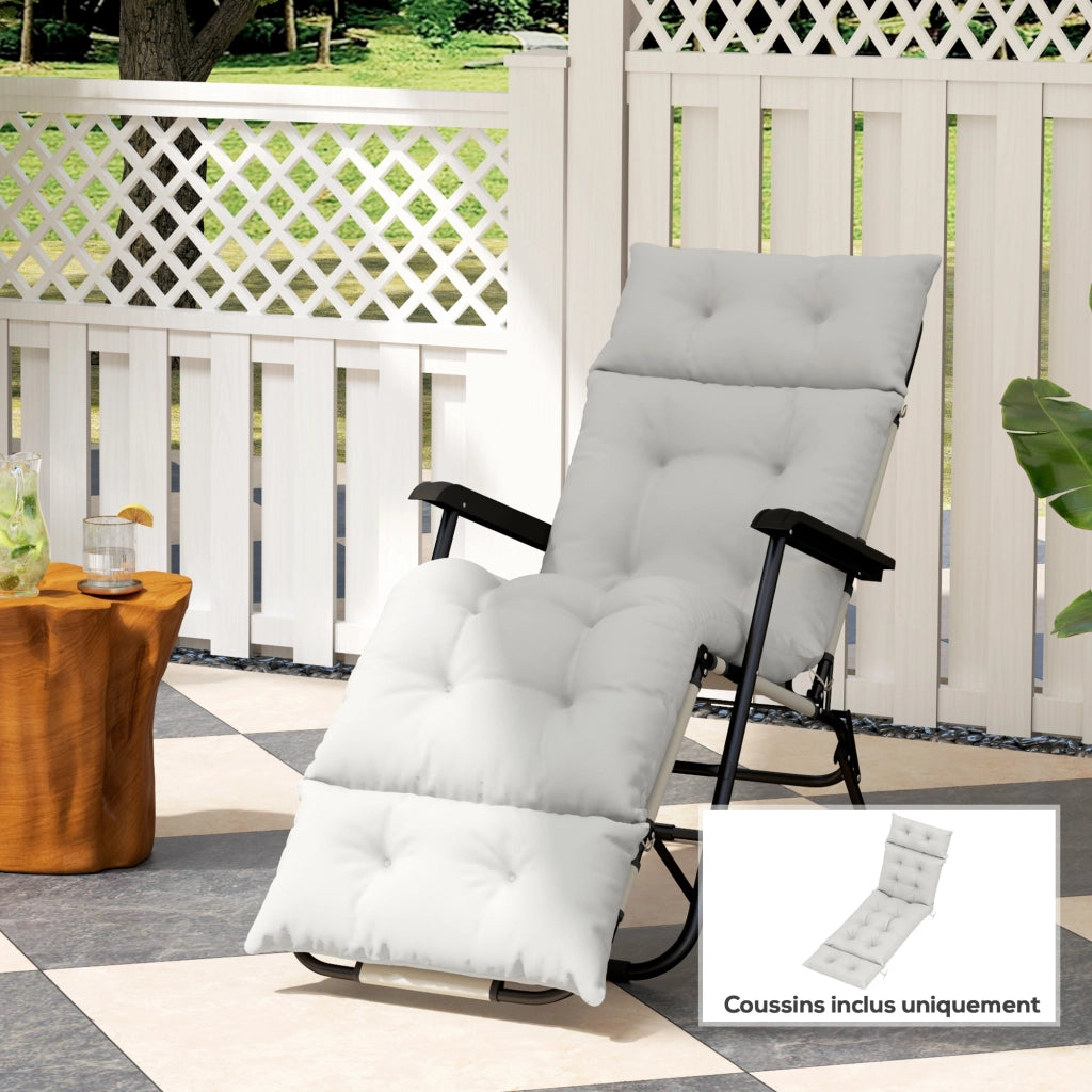 Cuscino per Chaise Longue ¨C zephmum ¨C Grigio Chiaro 190x56x10 cm