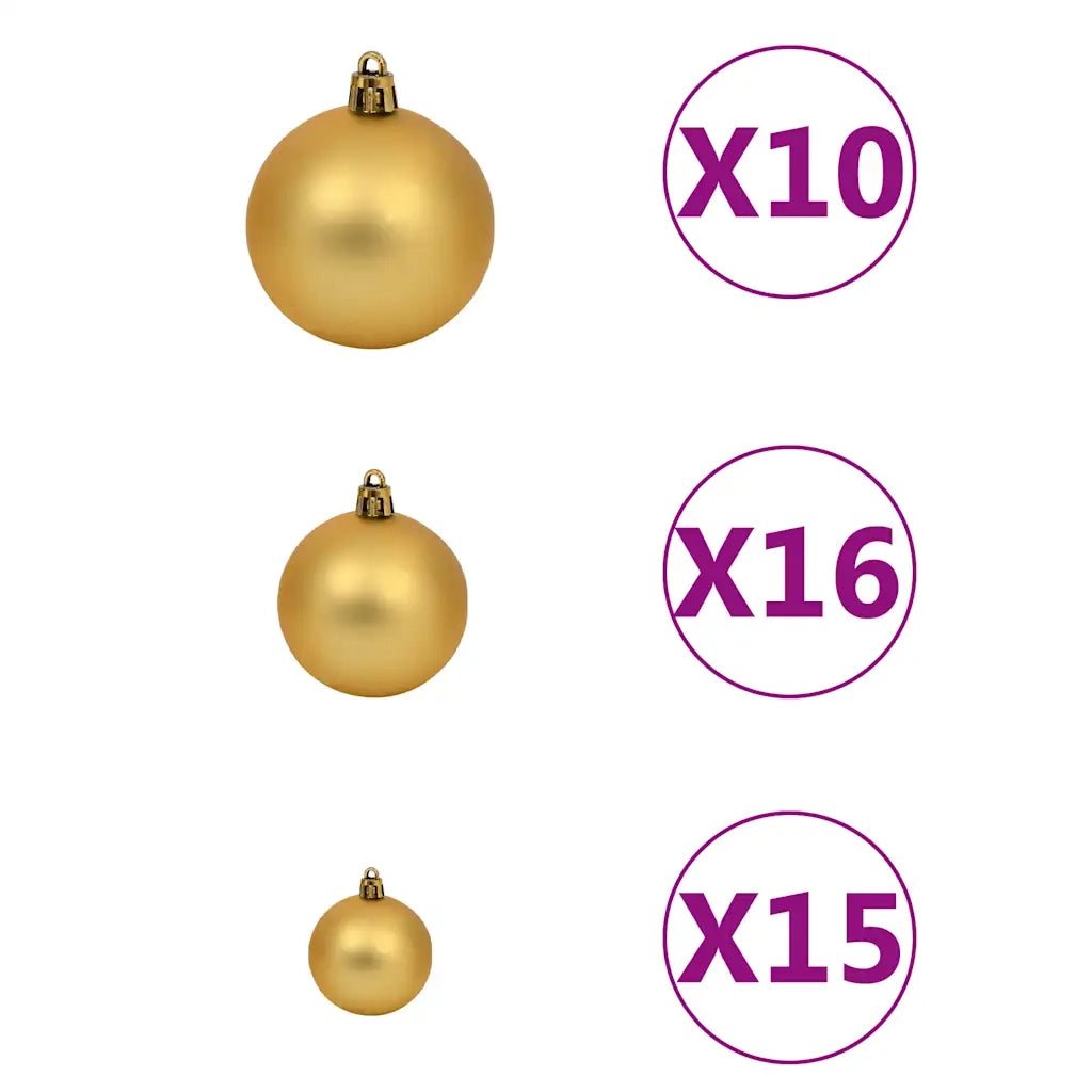 Albero Natale Incernierato con 300 LED e Palline 240 cm 3210140