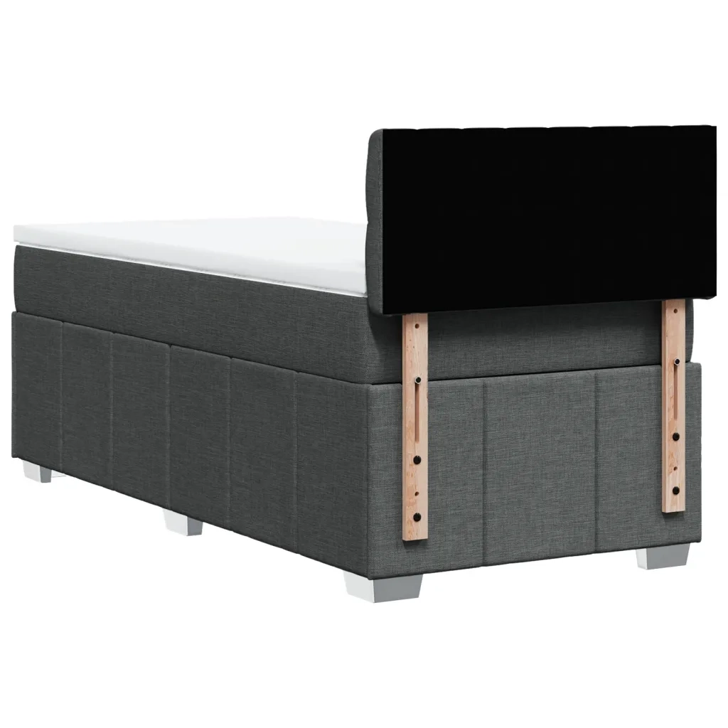 Giroletto a Molle con Materasso Grigio Scuro 90x190 cm Tessuto 3286931
